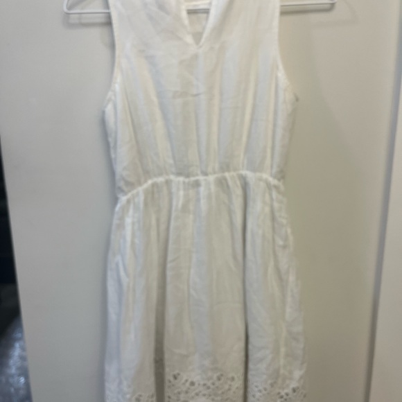 White eyelet dress with white under layer - Picture 7 of 8